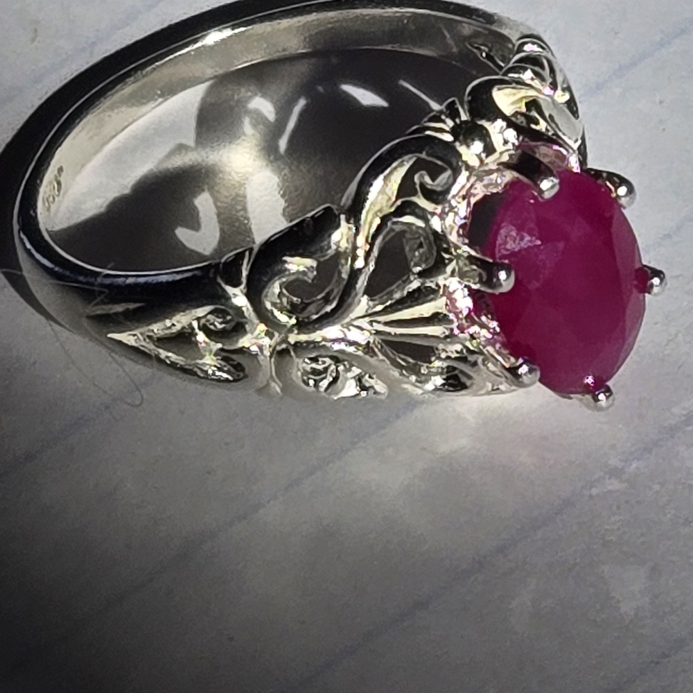 Ruby Filigree Ring - image 2